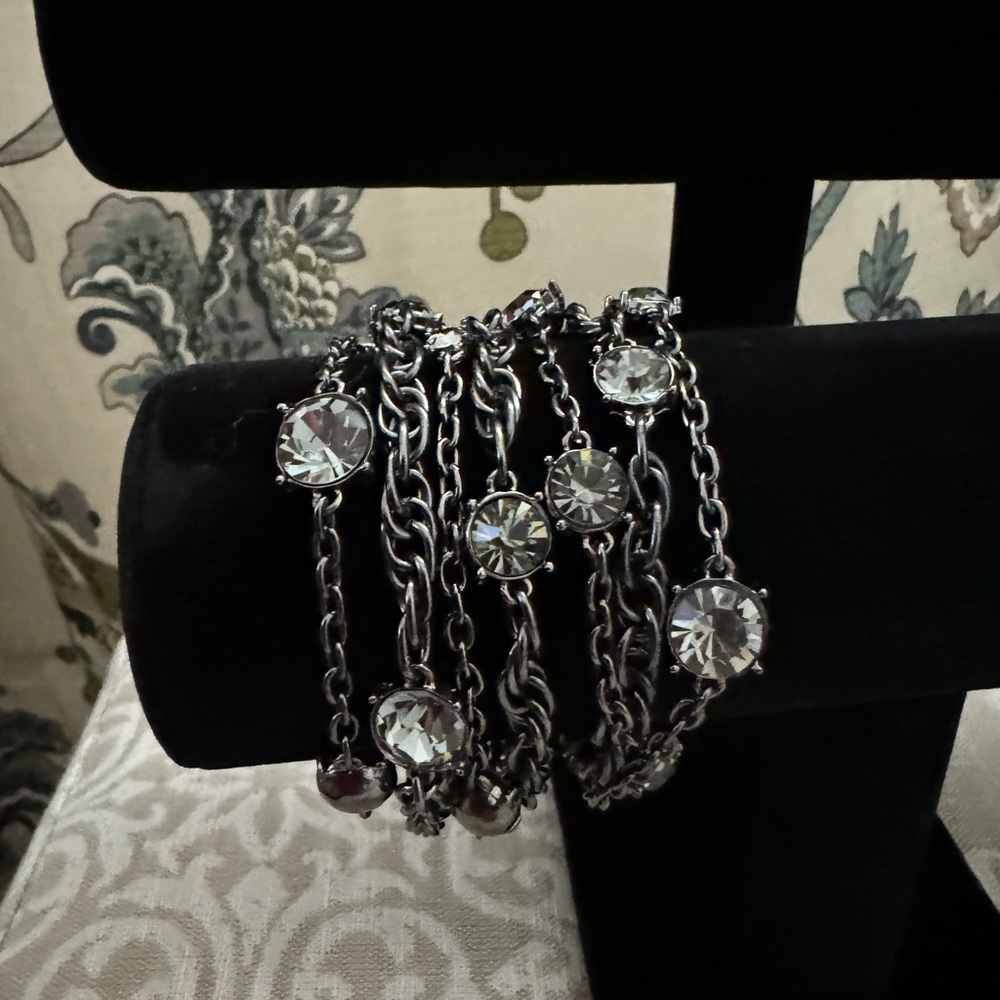 Chico’s Multi Chain Rhinestone Magnetic Bracelet